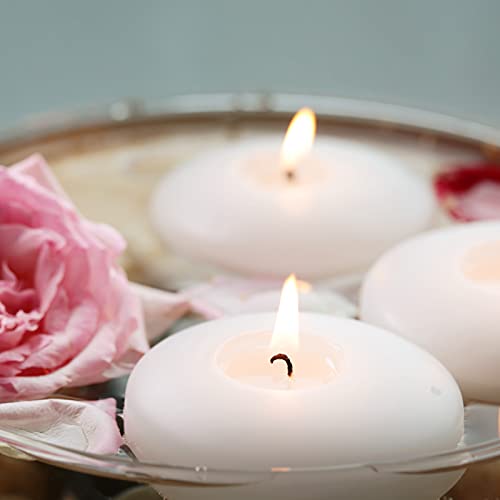 Tuyai (Set of 36) Floating Candles, 3 inch White Dripless Wax Burning Candles, for Weddings, Party, Special Occasions and Home Decorations