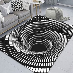 optical illusion carpet area rug 3d geometric vortex trippy throw rug for bedroom living room doormat 63×47 inch