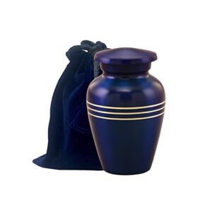 Immortal-Memories Serenity Keepsake Urn for Ashes - Miniature Urns - Mini Jar - Pet Urn -Token Urn with Velvet Bag (Cobalt Blue)