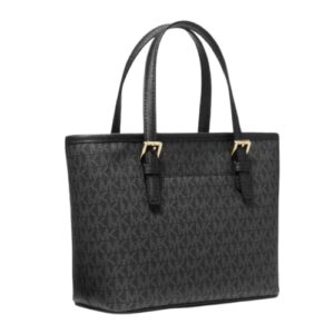 Michael Kors XS Carry All Jet Set Travel Womens Tote (BLACK SIG/GOLD)