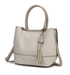 mkf purses and handbags, satchel bag luxury vegan leather, handbag for women, crossbody purse top handle beige