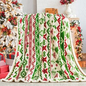 Touchat Sherpa Christmas Throw Blanket, Fuzzy Fluffy Soft Cozy Blanket, Fleece Flannel Plush Microfiber Blanket for Couch Bed Sofa (50" X 60", Christmas Tree)