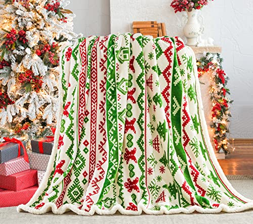 Touchat Sherpa Christmas Throw Blanket, Fuzzy Fluffy Soft Cozy Blanket, Fleece Flannel Plush Microfiber Blanket for Couch Bed Sofa (50" X 60", Christmas Tree)