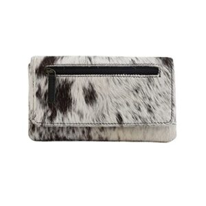 myra bag cookie crunch leather and cowhide wallet lightweight,spacious upcycled cowhide & leather s-2715