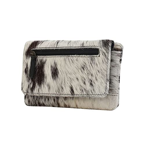 Myra Bag Cookie Crunch Leather And Cowhide Wallet Lightweight,Spacious Upcycled Cowhide & Leather S-2715