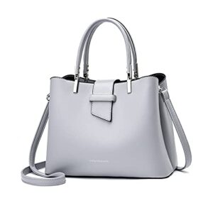 porrasso fashion handbag purses women top-handle bags ladies crossbody bag satchel pu leather shoulder tote bags gray