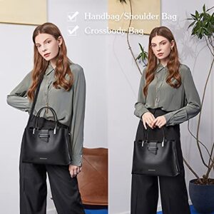 PORRASSO Fashion Handbag Purses Women Top-Handle Bags Ladies Crossbody Bag Satchel PU Leather Shoulder Tote Bags Gray