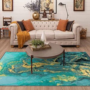 area runner rug non-slip throw rugs marble abstract acrylic background nature blue marbling artwork carpet playmat yoga indoor floor carpet patio door mat for living room home decor