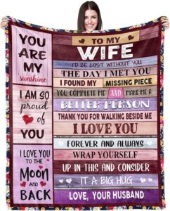 blanket gifts for wife romantic anniversary birthday gifts for wife her i love you fleece throws blankets presents for wife from husband to my wife warm gifts for christmas valentine’s mother’s day