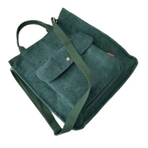 corduroy tote bag aesthetic tote bag corduroy hobo bag for women tote bag (green)