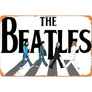 retro metal sign, band tin sign decorative, vintage tin sign painting gifts for the beatles fans, classic rock decor for pub bar, by li tegee size 20x30cm 8″x12″(20cmx30cm) vintagetin-0103