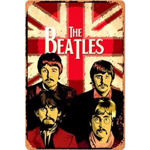 fengyin art retro metal signs, band tin sign decorative, vintage tin sign painting gifts for beatles fans, classic rock for pub bar decor, size 20x30cm 8″x12″(20cmx30cm) vintagetin-0107