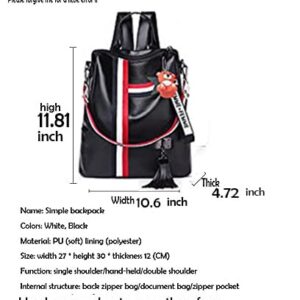 Heitiliamu Backpack handbag for woman large capacity leather shoulder bag cute girl mini backpack (black B)