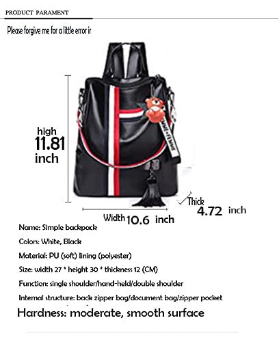 Heitiliamu Backpack handbag for woman large capacity leather shoulder bag cute girl mini backpack (black B)