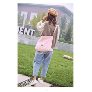 Kpop BTS Merchandise Canvas Shoulder Bag, Hobo Crossbody Handbag Casual Tote for Army Gifts Pink