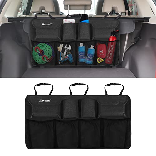 Car Trunk Organizer and Storage, Backseat Hanging Organizer, Super Capacity, Durable, Trunk Organizer for SUV, Van (Black)