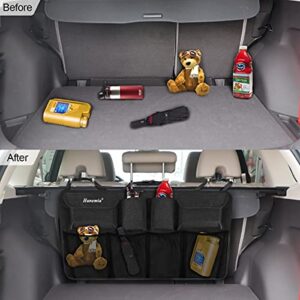 Car Trunk Organizer and Storage, Backseat Hanging Organizer, Super Capacity, Durable, Trunk Organizer for SUV, Van (Black)