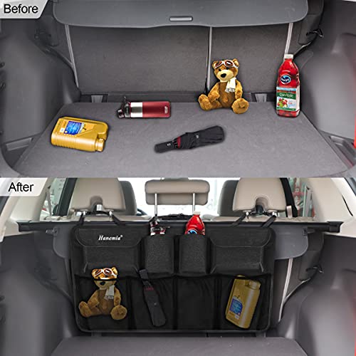 Car Trunk Organizer and Storage, Backseat Hanging Organizer, Super Capacity, Durable, Trunk Organizer for SUV, Van (Black)