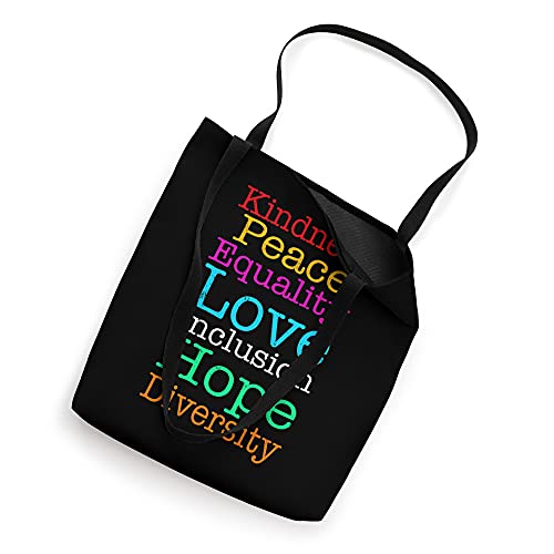 Peace Love Inclusion Equality Diversity Hope Tote Bag