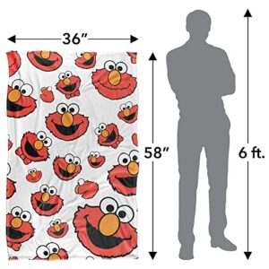 Sesame Street Elmo Face Pattern Officially Licensed Silky Touch Super Soft Throw Blanket 36" x 58"