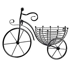 faruxue wrought iron wall hanging decor, bicycle flower basket wall mounted flower stand display rack for home decor, unique art ornaments classic retro style for home