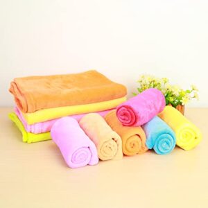 Smalibal Fleece Blankets, Super Soft Flannel Blanket for Bed, Solid Color Thickened Luxury Cozy Microfiber Plush Fuzzy Blanket Sofa Bedroom Throw Rug Pink 70x100cm