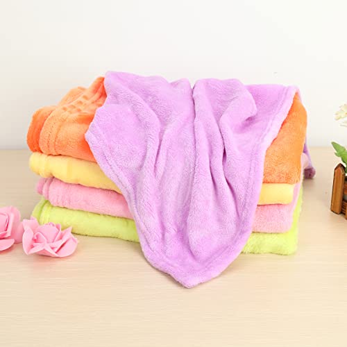 Smalibal Fleece Blankets, Super Soft Flannel Blanket for Bed, Solid Color Thickened Luxury Cozy Microfiber Plush Fuzzy Blanket Sofa Bedroom Throw Rug Pink 70x100cm