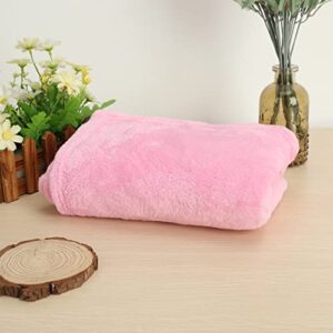 Smalibal Fleece Blankets, Super Soft Flannel Blanket for Bed, Solid Color Thickened Luxury Cozy Microfiber Plush Fuzzy Blanket Sofa Bedroom Throw Rug Pink 70x100cm