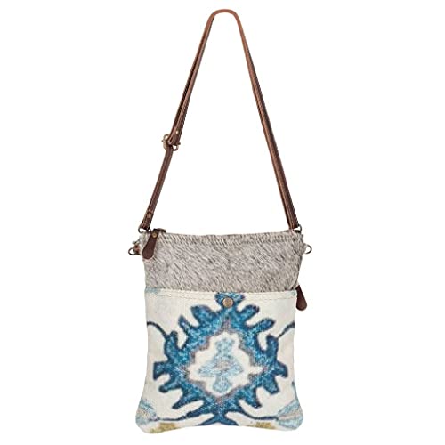 Myra Bag Bewitching Hues Small & Crossbody Bag Upcycled Canvas, Leather, Cowhide & Rug S-2178