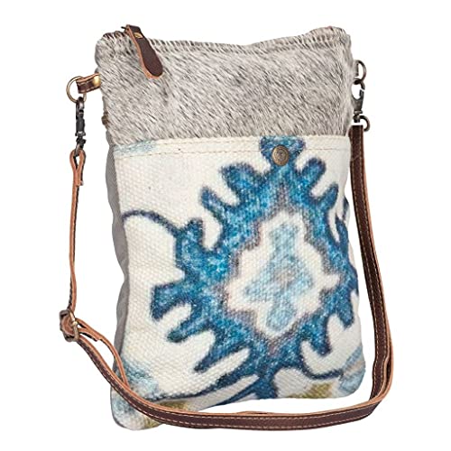 Myra Bag Bewitching Hues Small & Crossbody Bag Upcycled Canvas, Leather, Cowhide & Rug S-2178