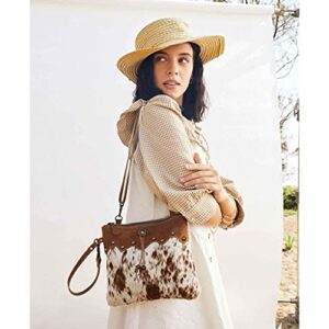 Myra Bag Small Zip Top Brown Cow