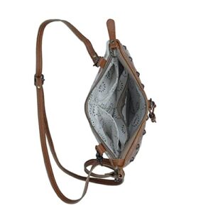 Myra Bag Small Zip Top Brown Cow