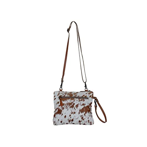 Myra Bag Small Zip Top Brown Cow