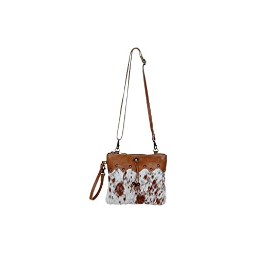 Myra Bag Small Zip Top Brown Cow