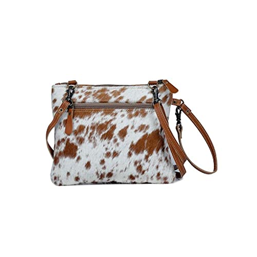 Myra Bag Small Zip Top Brown Cow