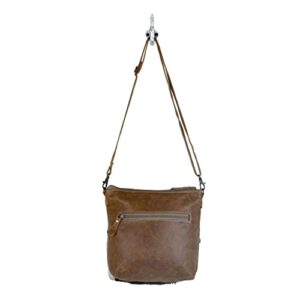 Myra Bag Engraved Crossbody Bag Upcycled Cowhide & Leather S-2877