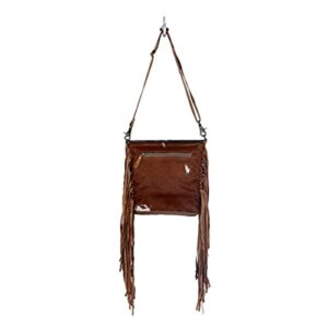 Myra Bag Blossom Hand-Tooled Bag Upcycled Cotton & Cowhide Leather S-2855