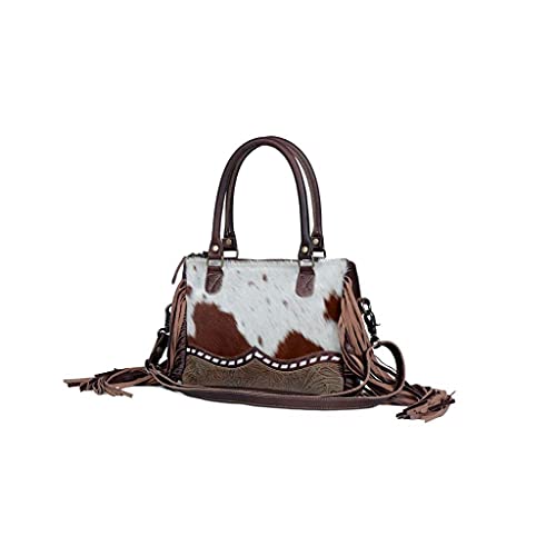 Myra Bag Women's Cowhide Satchel Brown One Size