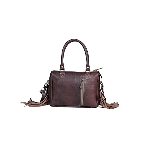 Myra Bag Women's Cowhide Satchel Brown One Size