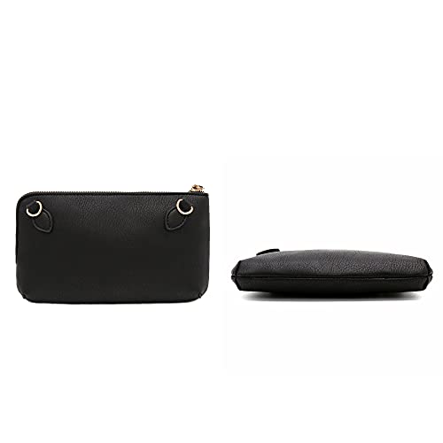 LOVESOME Women's Small Crossbody Bag Wristlet Clutch(Black)