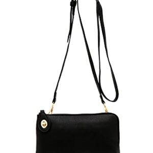 LOVESOME Women's Small Crossbody Bag Wristlet Clutch(Black)