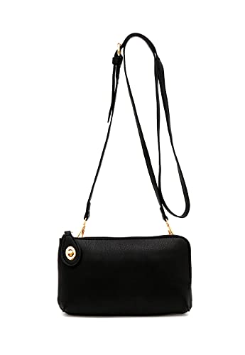 LOVESOME Women's Small Crossbody Bag Wristlet Clutch(Black)