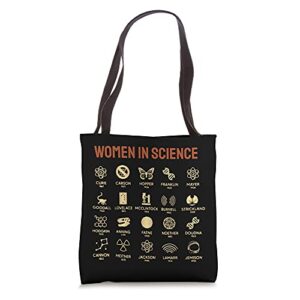 women in science, history of science tote bag