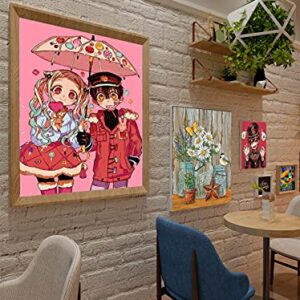 MUTOGLAVA Wall Art Decor Toilet-Bound Hanako-kun Posters, Anime Pictures Canvas Prints for Bedroom Decoration, Painting Aesthetic Photo Decor Livingroom Bathroom-Unframed-16 * 24 Inches (PINK)