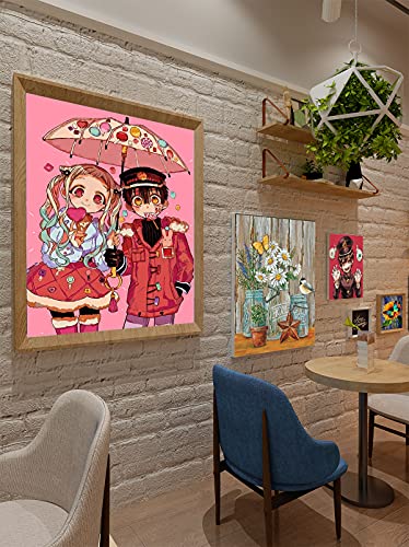 MUTOGLAVA Wall Art Decor Toilet-Bound Hanako-kun Posters, Anime Pictures Canvas Prints for Bedroom Decoration, Painting Aesthetic Photo Decor Livingroom Bathroom-Unframed-16 * 24 Inches (PINK)