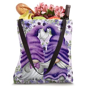 Aesthetic Purple Gnome Lover Design Cute Anemone Pattern Tote Bag