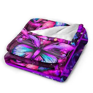 Butterfly Blanket Ultra Lightweight Soft Plush Flannel Mother's Day Blanket for Sofa Bed Couch Throw 60"X50" M9