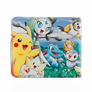 G-Ahora Anime Bifold Leather Wallet Purse Credit Card Holder Pikachi Coin Purse for Teen Boys Girls Kids(WC 4)