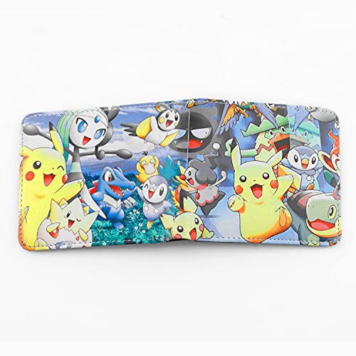 G-Ahora Anime Bifold Leather Wallet Purse Credit Card Holder Pikachi Coin Purse for Teen Boys Girls Kids(WC 4)