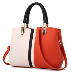 SMALLBLUER Women Soft Patent Leather Handbags Ladies Shoulder Evening Crossbody Bags Trendy Hobo Totes Clutches-Orange